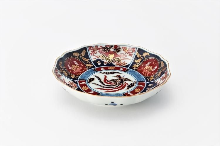 瀬兵窯 古伊万里金彩牡丹 木甲4.5寸皿