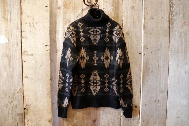 極美品 RRL 定価5万 ダブルアールエル ネイティブ柄 ウール混 長袖