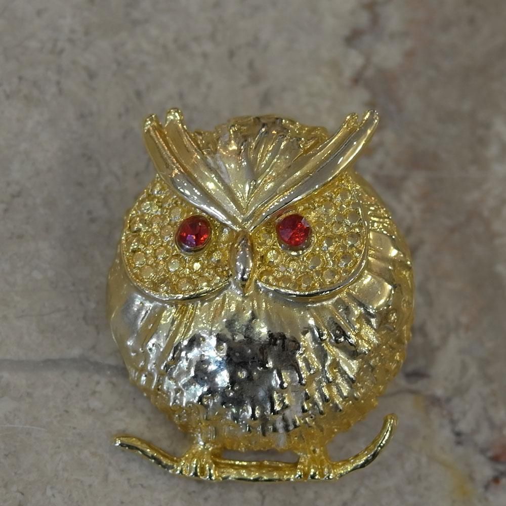 フランスヴィンテージアクセサリーレディース】ブローチピンバッジ 梟