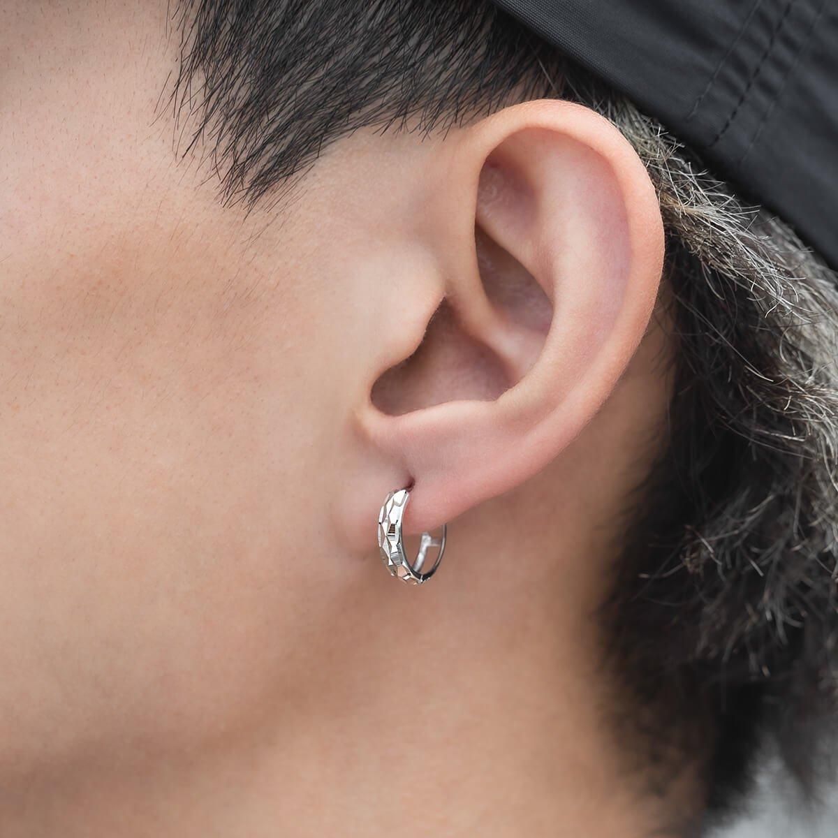 10K ホワイトゴールド ピアス 13mm - AVALANCHE OFFICIAL STORE