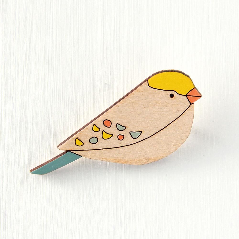 希少 サリースコットSally Scott 木製ブローチ 鳥デザイン 希少 サリー