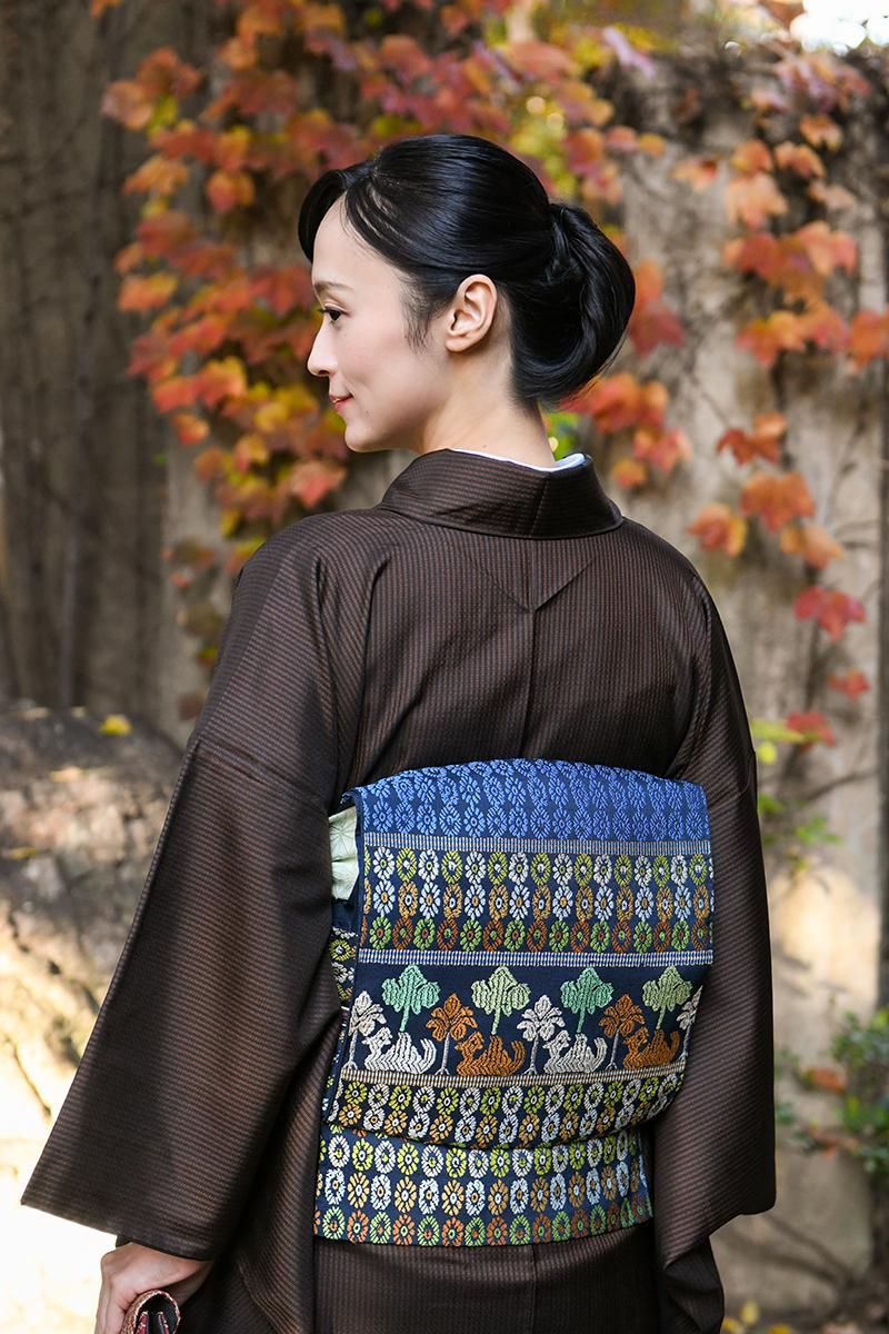 銀座【帯5833】龍村平蔵製 本袋帯 銘「鳥いちご」 - 銀座きもの青木