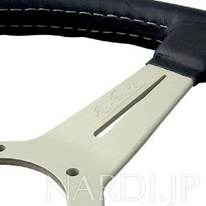 CLASSIC ブラックレザー/シルバースポーク（34φ）N342 - NARDI