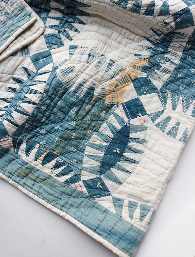 ☆可愛いアンティークキルト☆ アンティークキルト パステルフラワーが