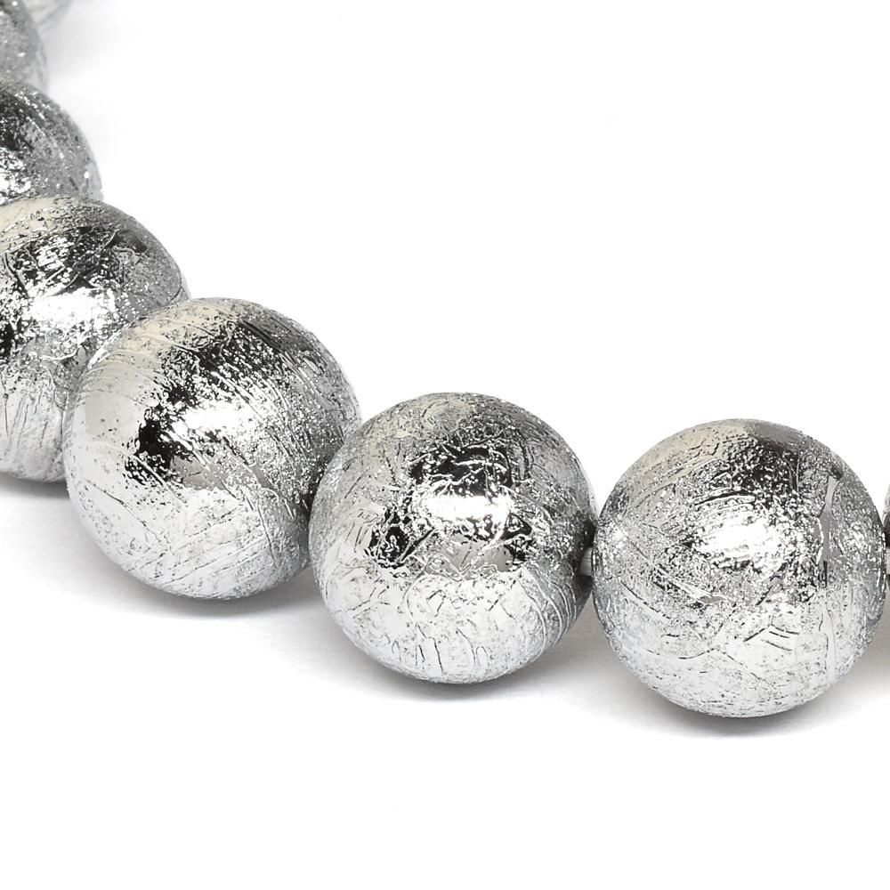 鉄隕石 ムオニナルスタ隕石 ブレスレット 10mm #QF505 - プレミアム