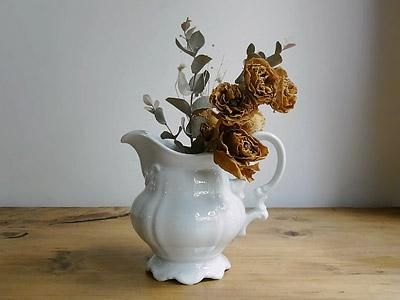 ヴィンテージ 白陶器 フラワーベース｜アンティーク雑貨｜CHELSEA