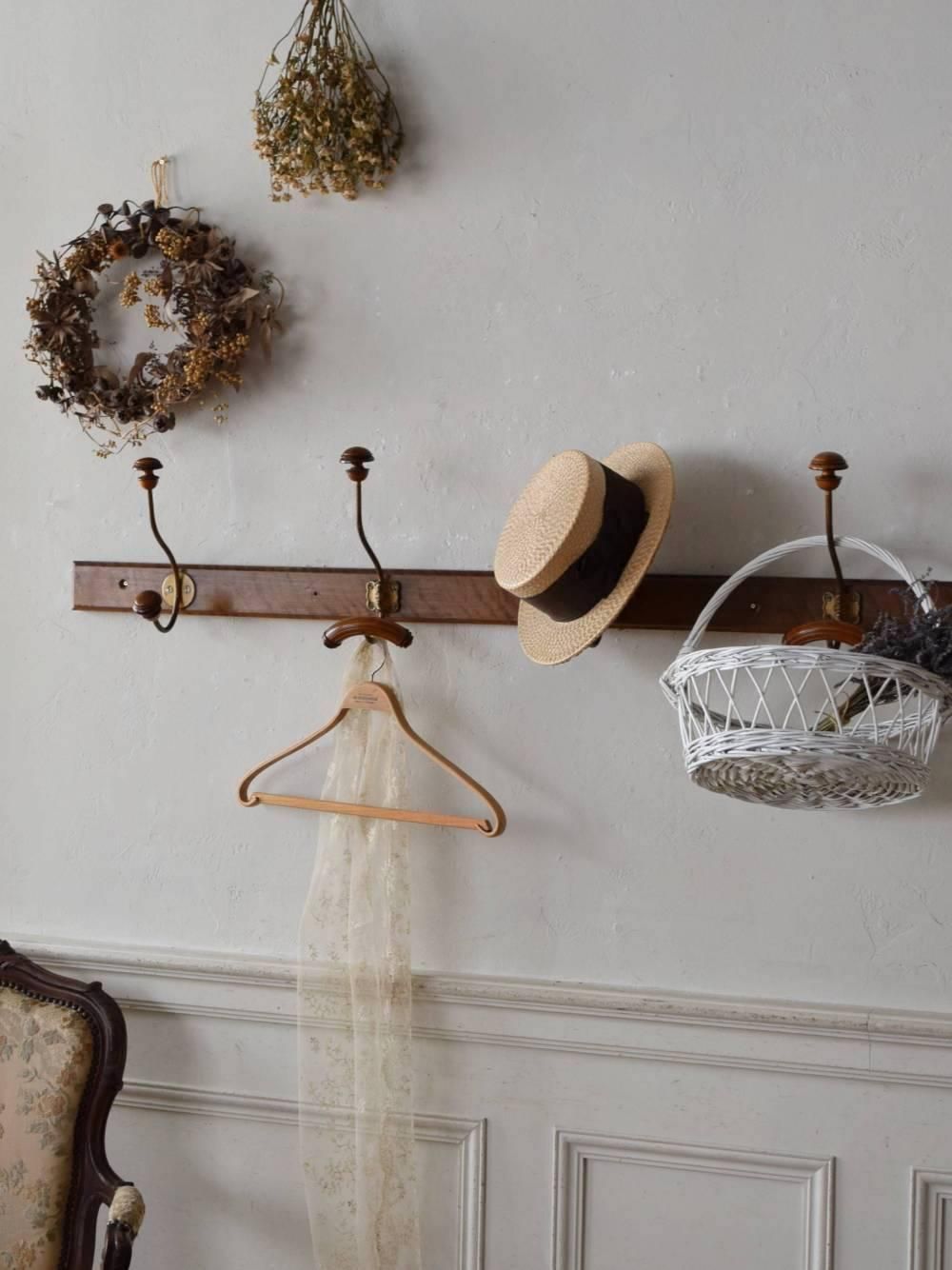 フランスアンティークパーツ アンティーク5連フック.3 ウォール