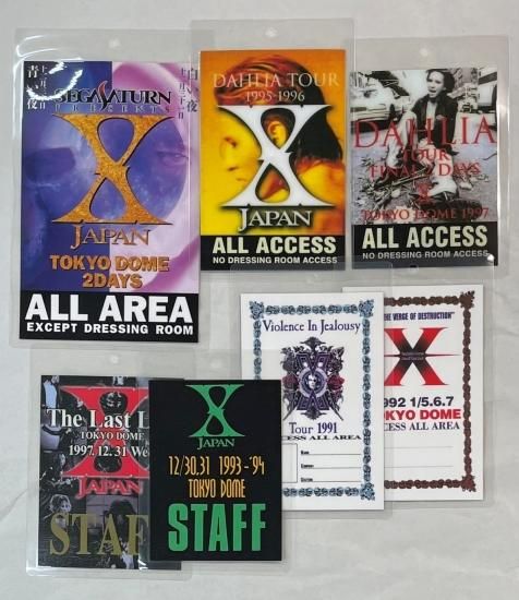 X JAPAN エックス STAFF PASS レプリカ・スタッフパス 7枚セット 2002