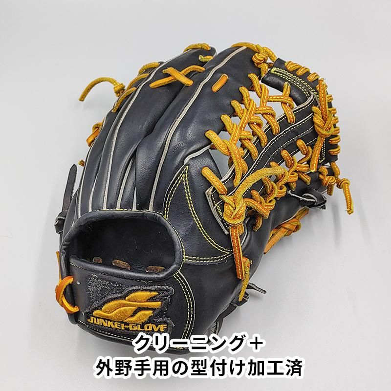 クリーニング済み (高校野球対応)】 ジュンケイ 硬式グローブ / 外野手