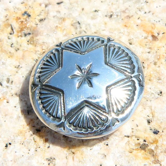 六芒星 ラウンド シルバーコンチョボタン 19mm