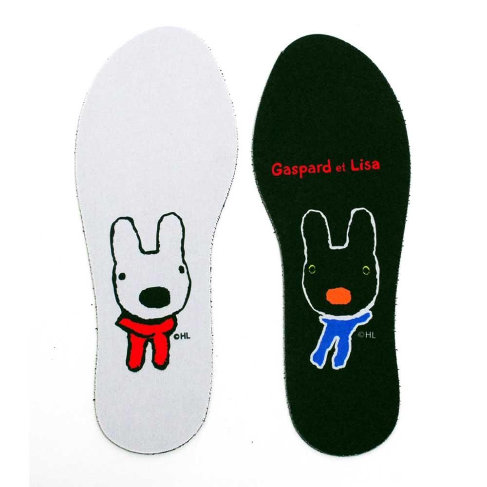 インソール（同柄2足組/19cm～23cm）ブラック&ホワイト LG - リサと