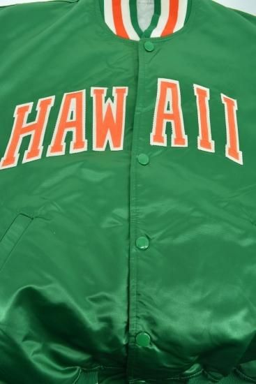 古着 80's STARTER スターター HAWAII ハワイ大学 サテン スタジャン