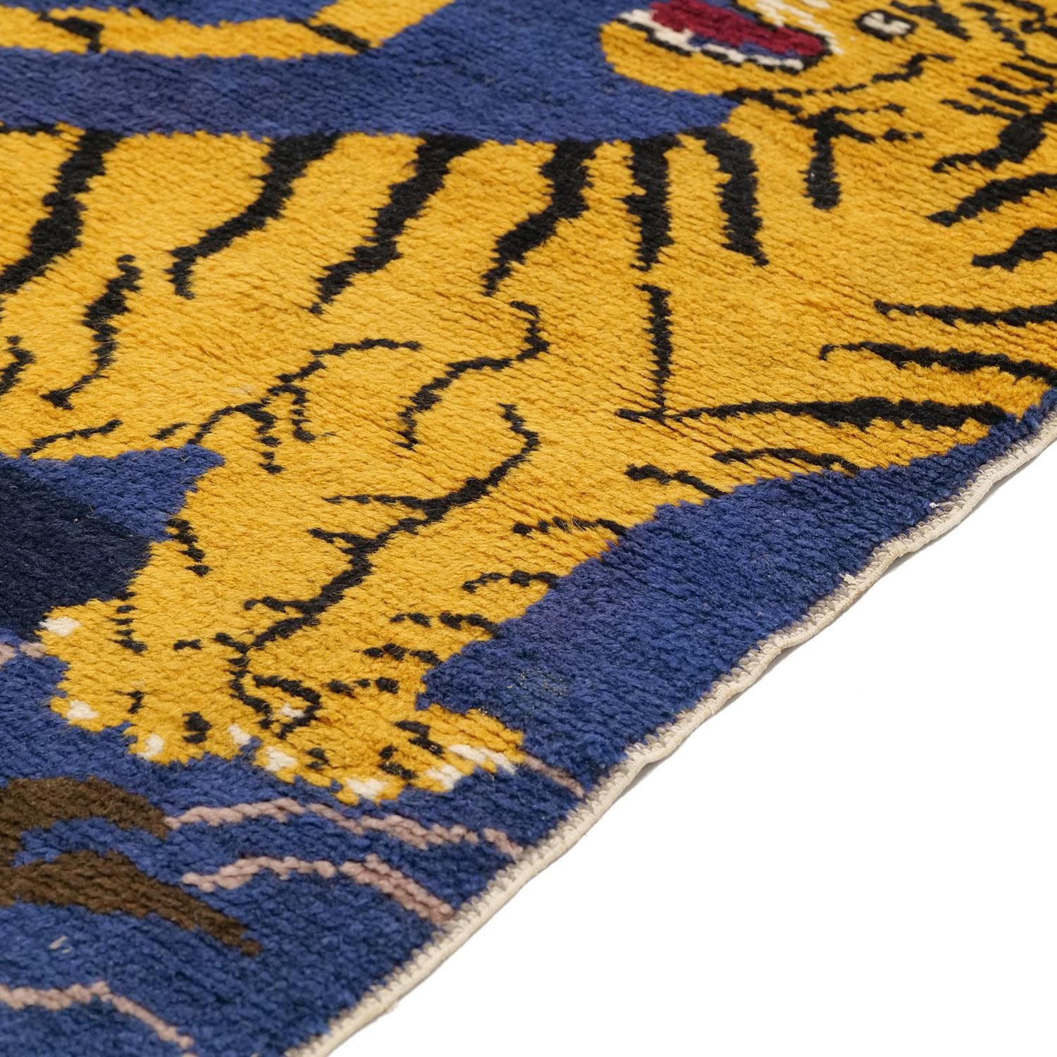 チベット 1940年代 ラグ | 手織りアンティーク - vintagecarpet