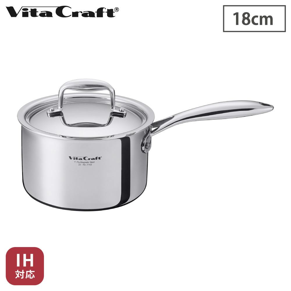 ビタクラフト Nシリーズ 片手鍋 18cm ガス火 IH対応 No.7142【無水調理