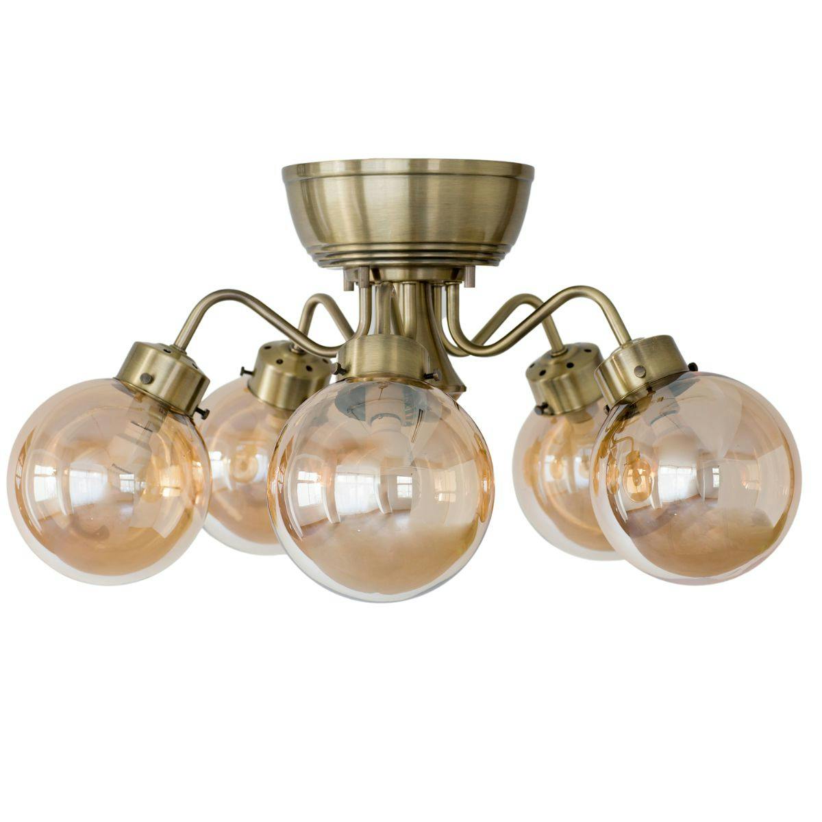 村上工作所 CAROL5 シャンデリア 5灯 ゴールド アンバー 電球なし MLH