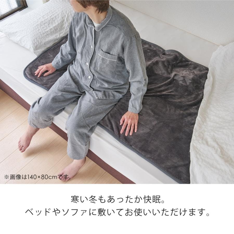 電気掛け敷き毛布 フランネル 190×130cm ダニ退治 洗える 電気毛布