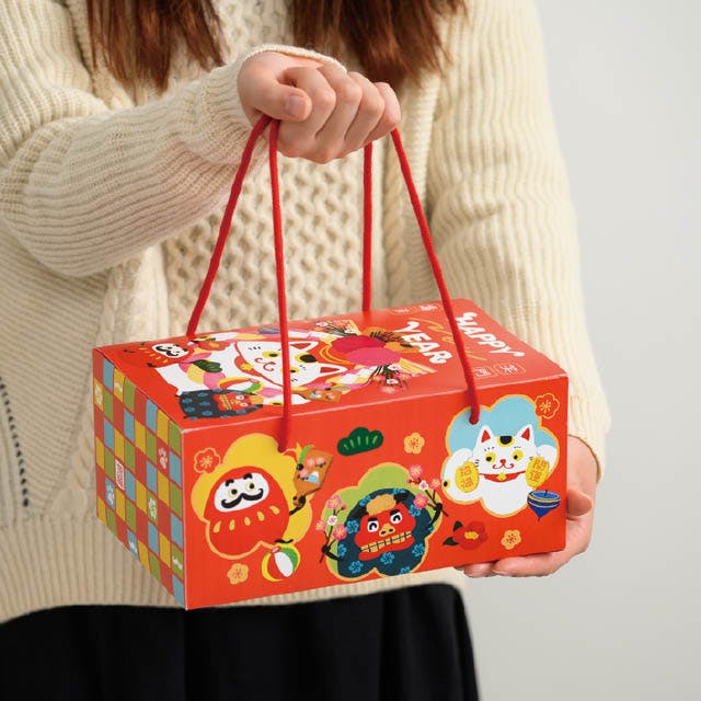 ヘッズ ギフトボックス W240×D160×H110mm 赤 10枚 迎春ギフトボックス