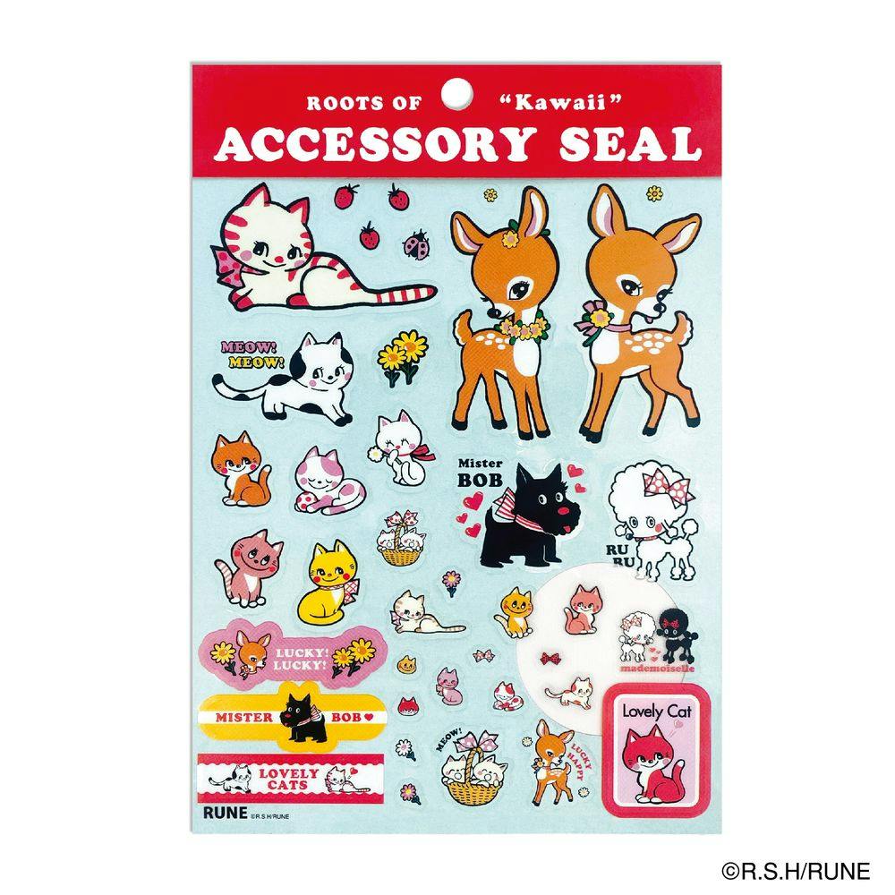 内藤ルネ アクセサリーシール アニマルミックス3 | 文房具・事務用品
