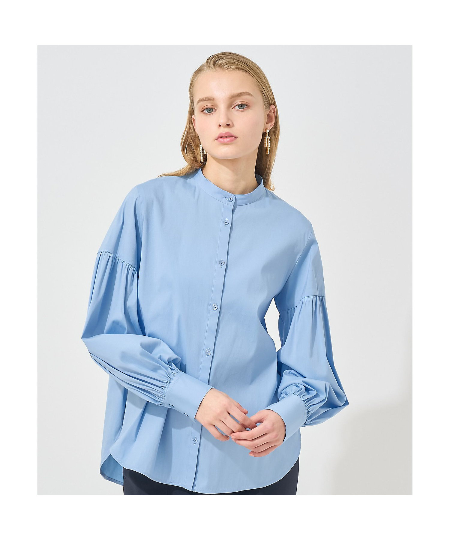 Eternal Line 2025】ストレッチブロードパフ袖ブラウス