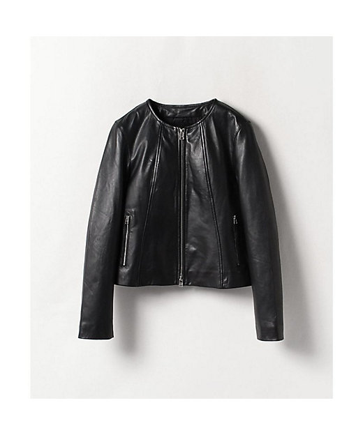 レザークルーネックジャケット | allureville (Women)/アルアバイル