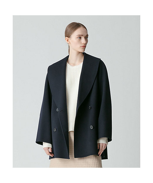 カシミヤ混ショールカラーミドルコート | allureville (Women