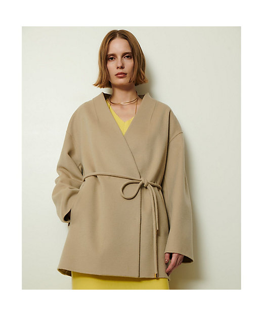 カシミヤ混リバーミドルラップコート | allureville (Women