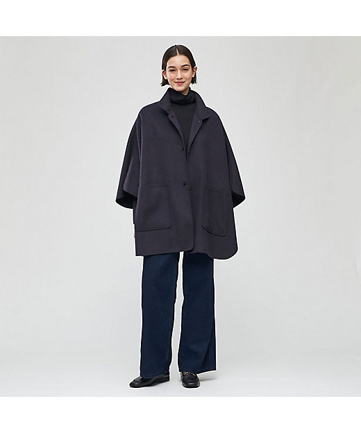 ライトダブルフェイスシャギー ハイネックポンチョ | maison