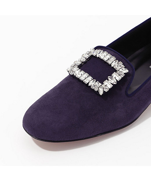 TOMORROWLAND スエード ビジューオペラローファー