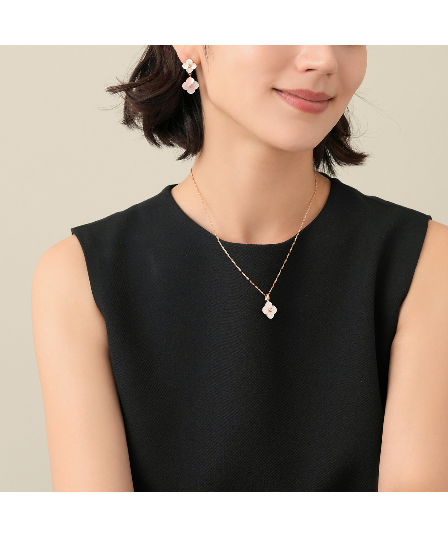 シェルフラワー リバーシブルネックレス VBMP401540XP