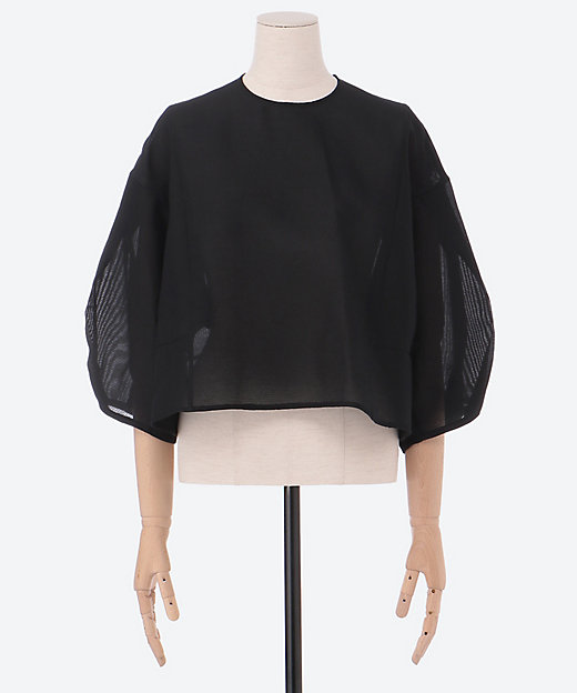 コットンシルクパフショートスリーブブラウス | BLAMINK (Women