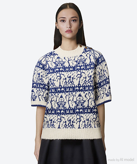 ジャガードクルーネックショートスリーブ | BLAMINK (Women