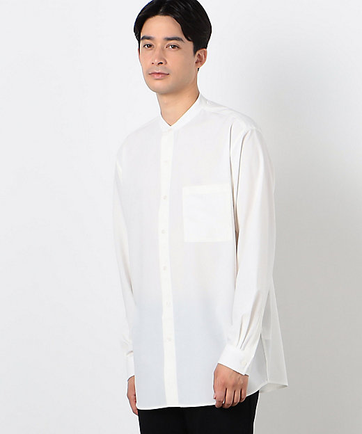 ウールライク バンドカラー シャツ（長袖）（4730II01