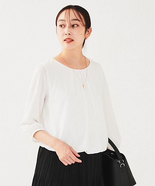 透けにくい／通勤】パウダリー タックブラウス（2002404770