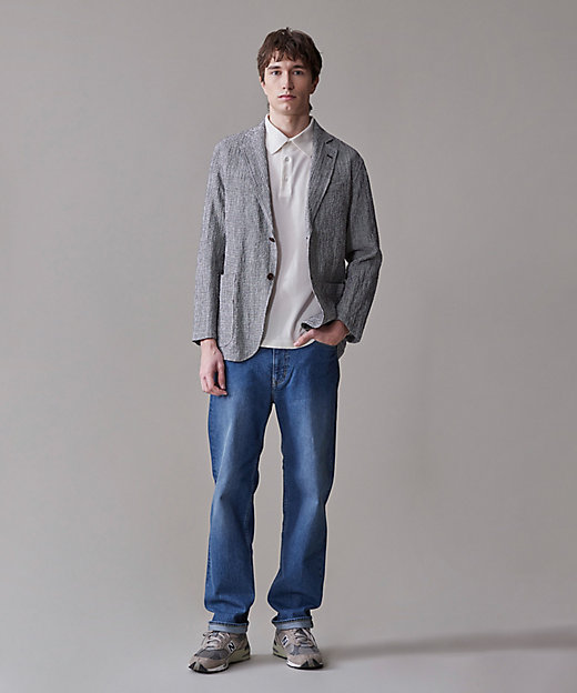 リネン×シアサッカーの清涼感【高通気性】ストレッチリネンシア