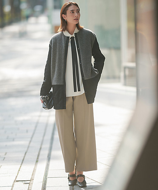 WEB限定カラーあり】マラボーテWジョーゼット ボウタイ付きシャツ