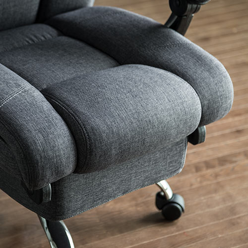 寝られる椅子】リクライニングチェア オットマン内蔵 ファブリック 布