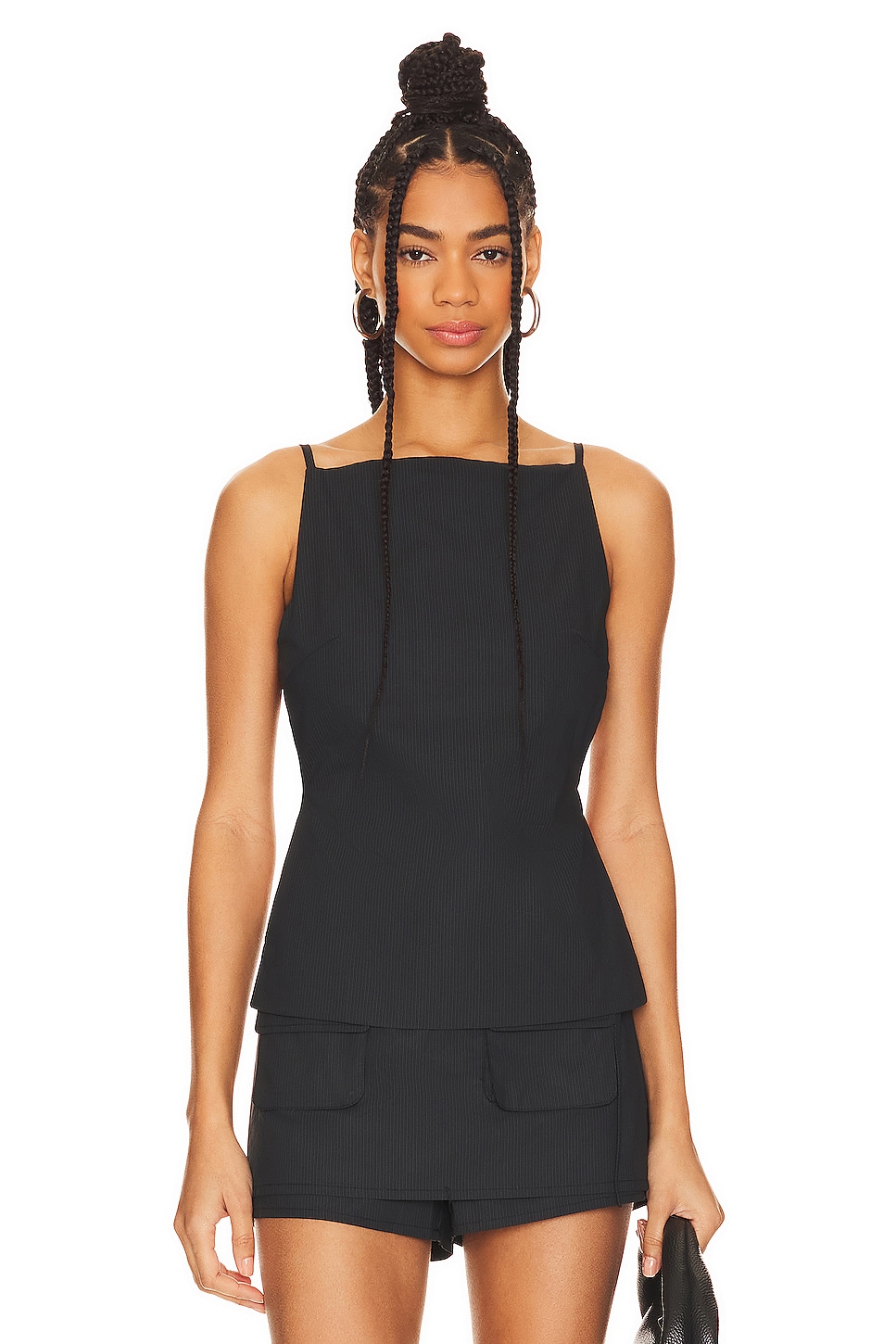 LIONESS Camille Backless Top in Onyx Stripe | REVOLVE