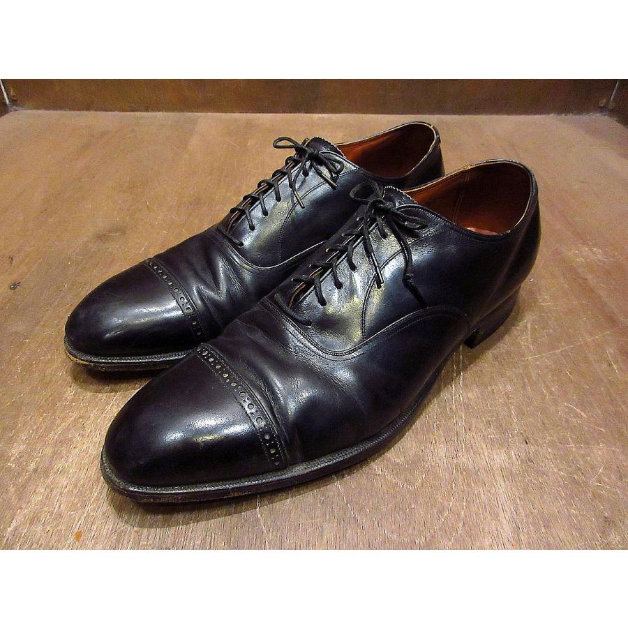 ビンテージ40's50's○FLORSHEIM内羽根式キャップトゥシューズ黒size 11