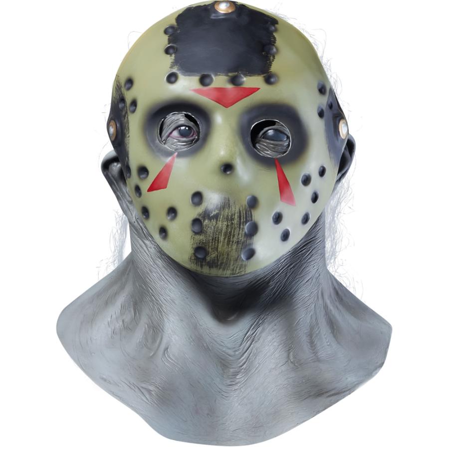 ジェイソン マスク コスプレ 大人用 灰色の素顔+仮面 13日の金曜日