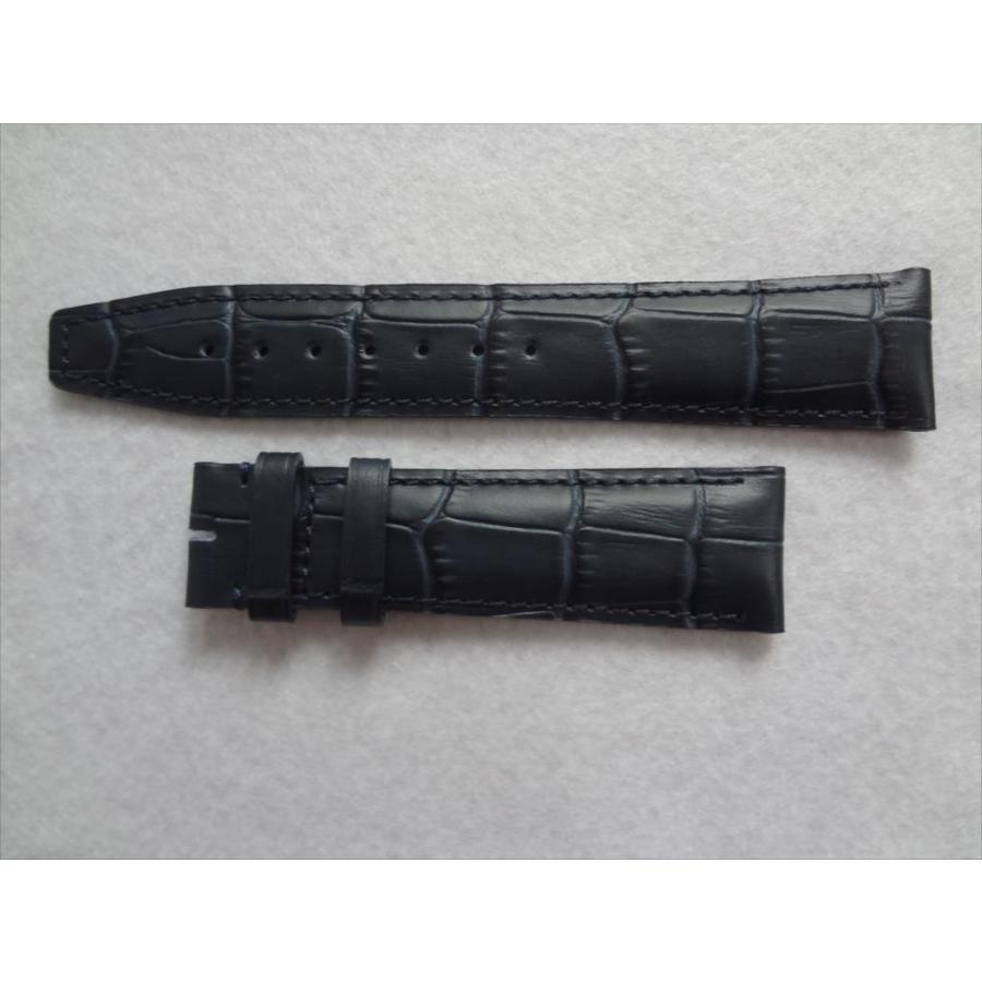 IWCポルトギーゼ クロノグラフ用レザーベルト 21mm 青(ダークブルーの