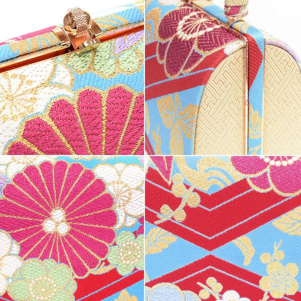 日本製 紗織謹製 振袖用 草履バッグセット 紗織 Mサイズ 水色 紅