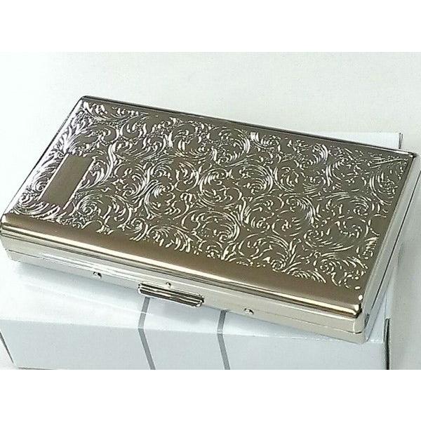 シガレットケース ロング シルバーアラベスク レディース コンパクト