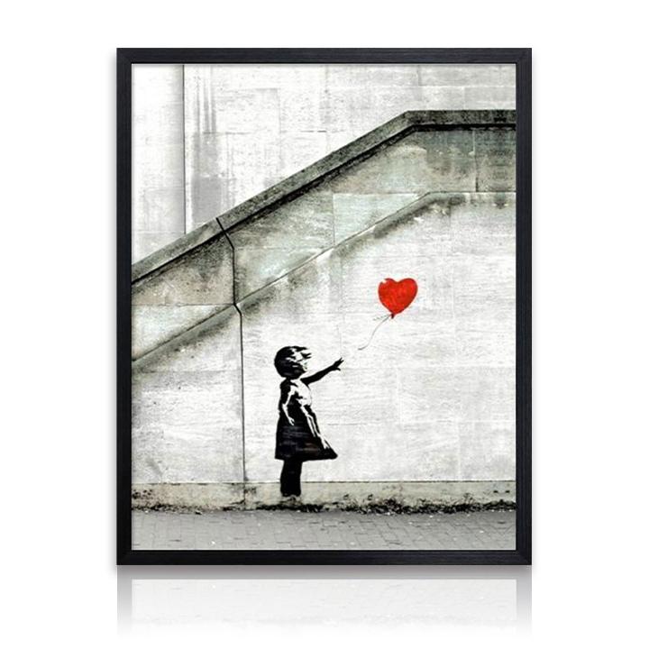 アートパネル Banksy バンクシー Red Ballon 風船と少女 玄関