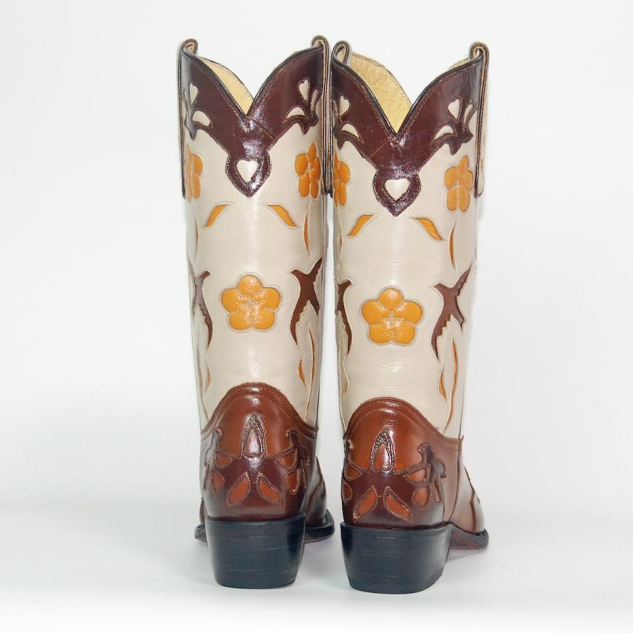 ウエスタンブーツ レディース 23.0 バードインレイ 本革 : オオゼキ靴