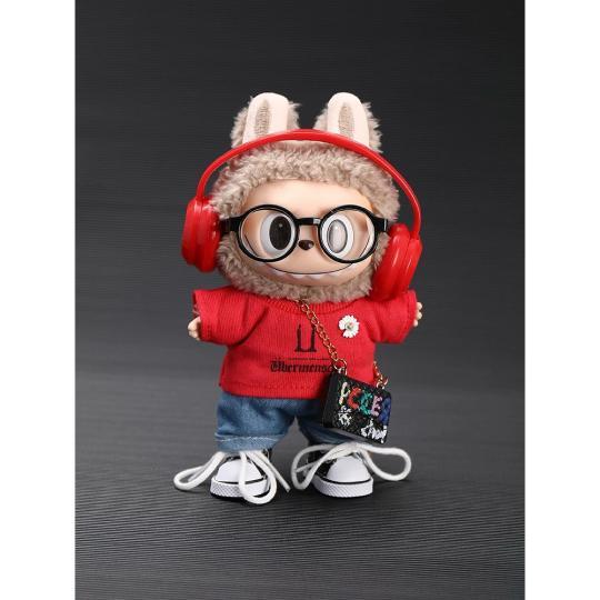 新品6点セット labubuラブブぬいぐるみ服17cm着せ替え着ぐるみ : 夢