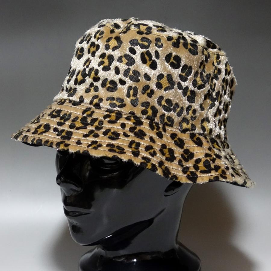 バケットハット メンズ レディース レオパード柄 ヒョウ柄 ファー ボア