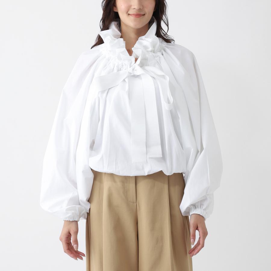 PATOU（パトゥ） ブラウス GG LONG SLEEVES TOP ホワイト レディース