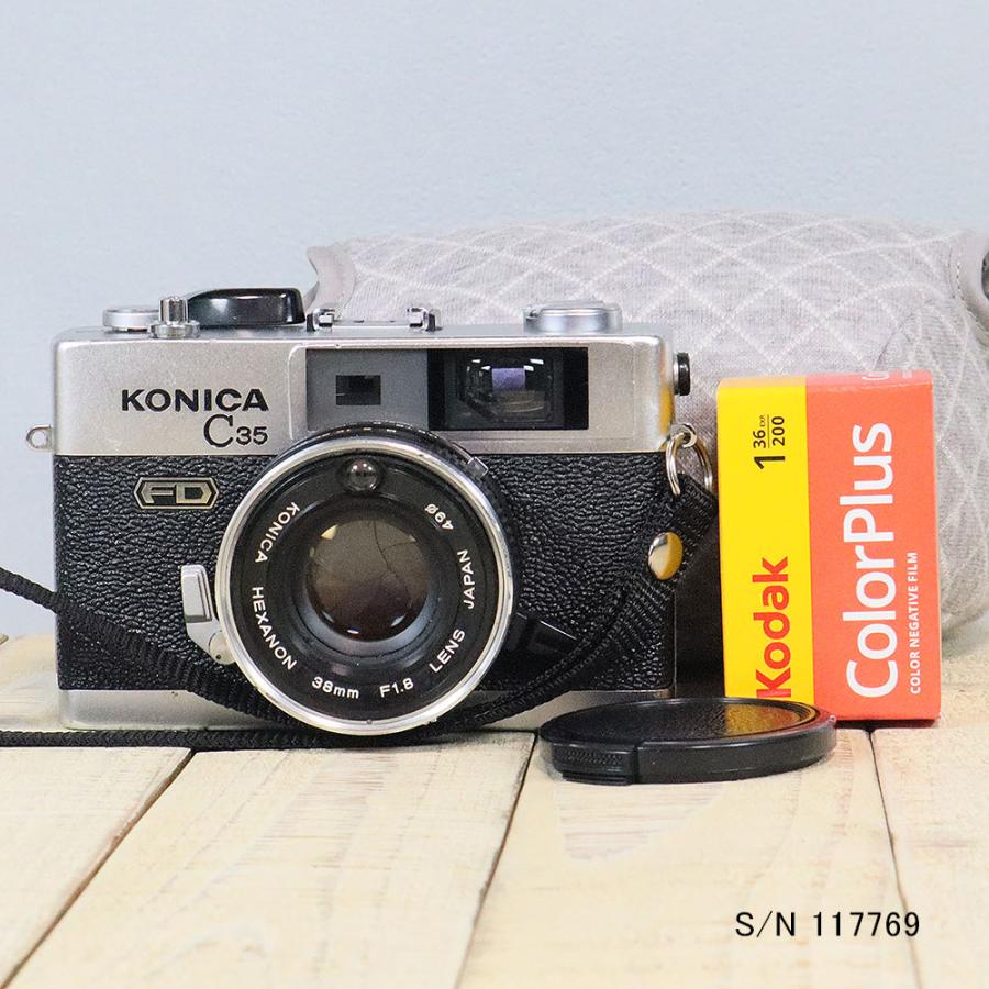 中古】【保証付 】 コニカ KONICA C35 FD S/N 303878（ケース
