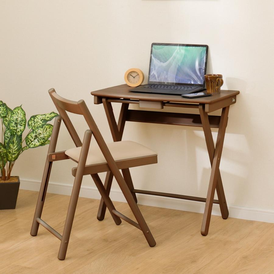 ニトリ（NITORI） 折りたたみデスク＆チェア(67MBR PL020) パソコン