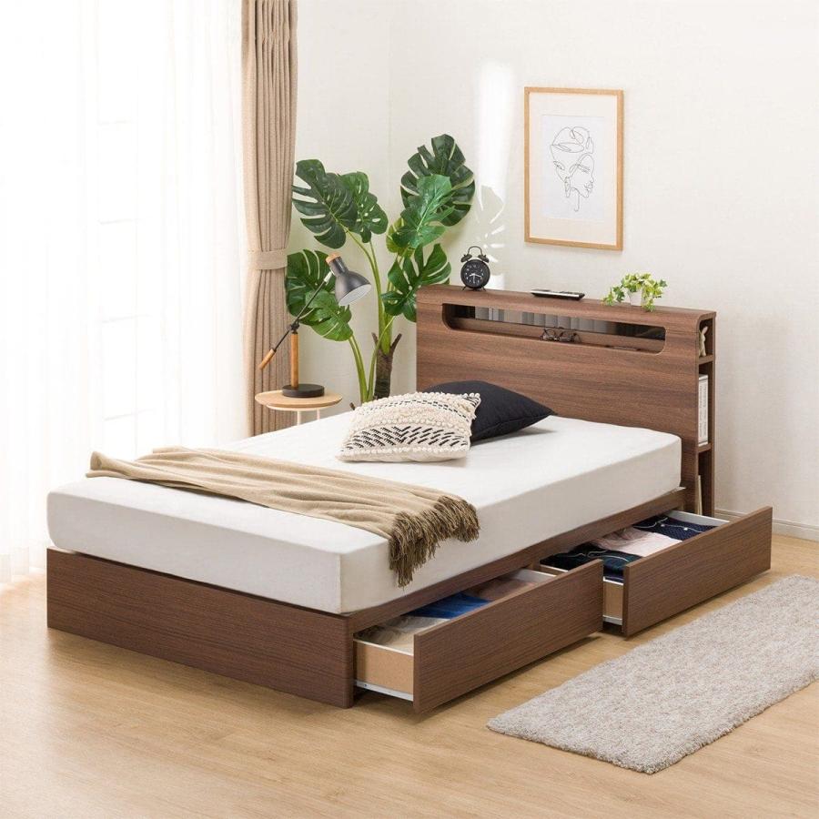 ニトリ（NITORI） セミダブルすのこベッドフレーム(EB-003 引出し収納